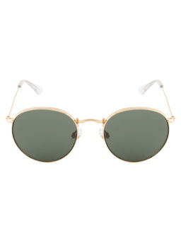 Opium Eyewear - Unisex Round Sunglass 100% UV Protection Green Lens (OP-10387-C04-52) (52)
