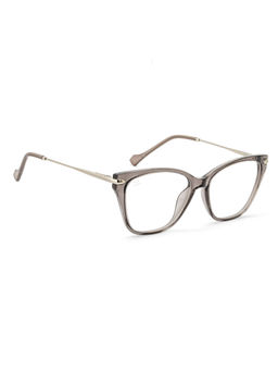 PERKEY - Full Rim Cat Eye Transparent Grey Eyeglass Frame For Women (OPTL0023-C2) (52)
