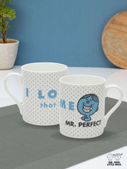 CLAY CRAFT - Fine Ceramic Printed Mr. Men Little Miss "Mr. Perfect" Milk Mug 350 ml - 2 Pc