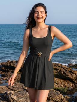 AOBA - Coastal Muse Black Swim Dress