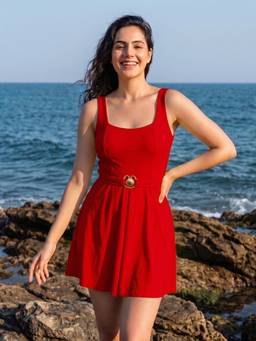 AOBA - Coastal Muse Rust Swim Dress