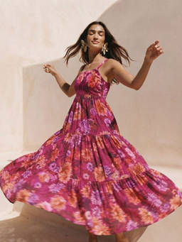 WomanLikeU - Red Floral Beach Dress