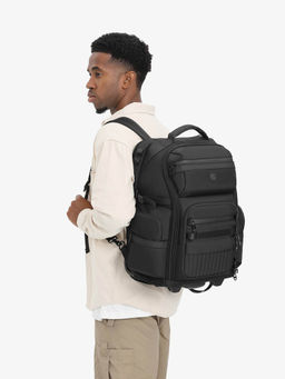 Ozuko - OBSIDIAN GLIDER Range Black Soft Trolley Backpack