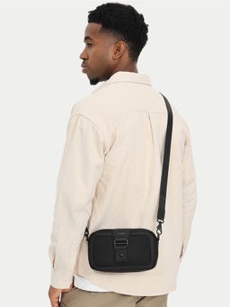 Ozuko - PIXELPOD Range Black Soft Sling Bag With Detachable Strap