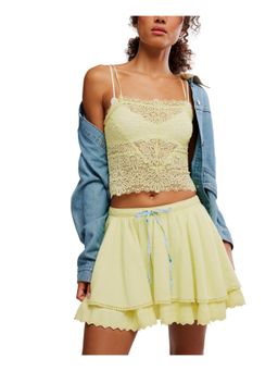 Free People - Love And Lace Crop Top - Yellow