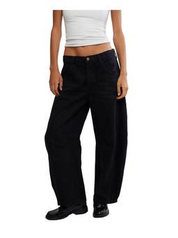 Free People - Good Luck Mid Rise Barrel Jeans - Black