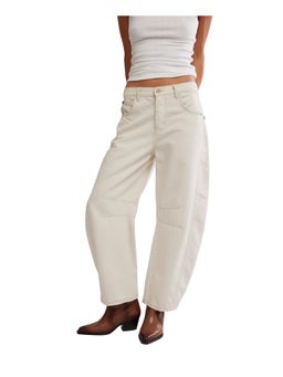 Free People - Good Luck Mid Rise Barrel Jeans - Ivory