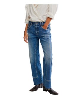 Free People - Risk Taker Mid-Rise Straight Jeans - Blue