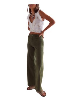 Free People - Libre Wide Leg Jeans - Olive