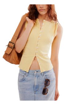 Free People - Tilly Vest Cardigan - Yellow