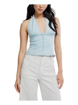 Free People - Ramona Denim Halter Top - Blue