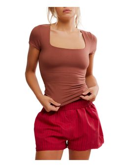 Free People - Clean Lines Baby T-shirt - Brown