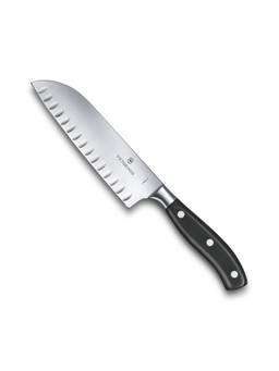 Victorinox - Grand Maitre Santoku Knife Fluted Edge Black