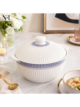 NFI Essentials - Ceramic Serving Bowl with Lid Soup & Curry Bowl for Kitchen & Dining