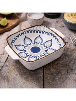 NFI Essentials - Ceramic Square Serving Bowl with Handles Microwave & Dishwasher Safe