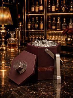 SAGE KONCPT - Premium Leather & Wooden Ice Bucket