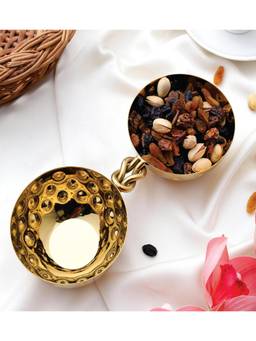SAGE KONCPT - Stainless Steel Love Knot Decorative Nut Bowl Gold Finish