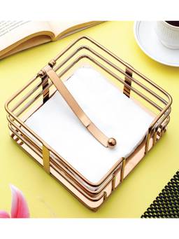 SAGE KONCPT - Stainless Steel Fence Tissue Holder Rose Gold Finish