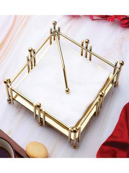 SAGE KONCPT - Stainless Steel I Ball Tissue Holder Gold Finish