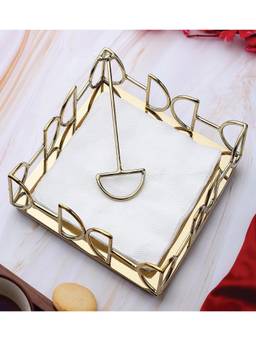 SAGE KONCPT - Stainless Steel D Shape Tissue Holder Gold Finish