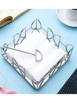 SAGE KONCPT - Stainless Steel D Shape Tissue Holder Silver Finish