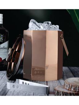 SAGE KONCPT - Aura Stainless Steel Ice Bucket Rose Gold Finish