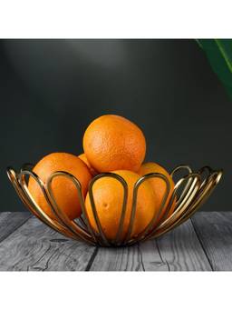 SAGE KONCPT - Stainless Steel Umbrella Fruit Basket Gold Finish