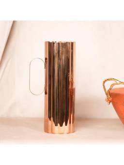 SAGE KONCPT - Stainless Steel Fluted Water Jug Rose Gold Finish