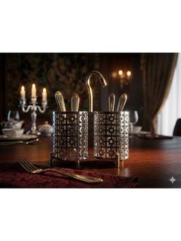 SAGE KONCPT - Stainless Steel Laser Cutlery Holder Set of 2