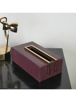 SAGE KONCPT - Wooden Tissue Box Maroon