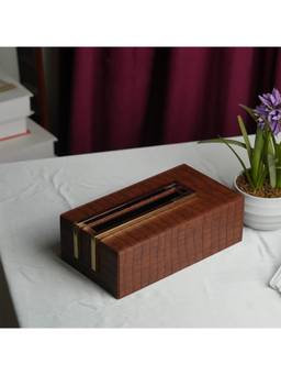 SAGE KONCPT - Wooden Tissue Box Brown