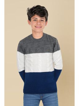 Allen Solly - Boys Multi Colorblock Regular Fit Sweater