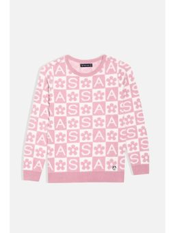 Allen Solly - Girls Pink Woven Regular Fit Sweater