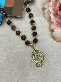 Digital Dress Room - Om Ad Mens Rudraksha Mala Necklace