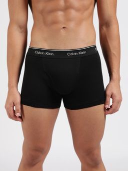 Calvin Klein - Men Black Cotton Solid Trunks (Pack of 3)