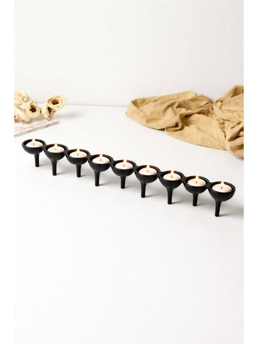 De Maison Decor Black Solid Metal Candle Holder