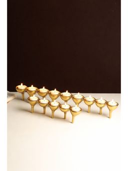 De Maison Decor - Gold Solid Metal Candle Holder (Pack of 2)
