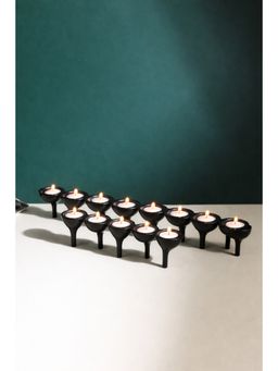 De Maison Decor - Black Solid Metal Candle Holder (Pack of 2)