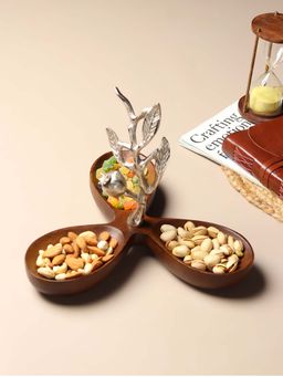 De Maison Decor - Silver Solid Wood Bowl