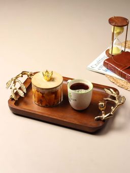 De Maison Decor - Gold Solid Wood Tray