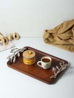 De Maison Decor - Silver Solid Wood Tray