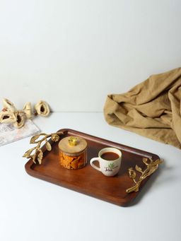 De Maison Decor - Gold Solid Wood Tray
