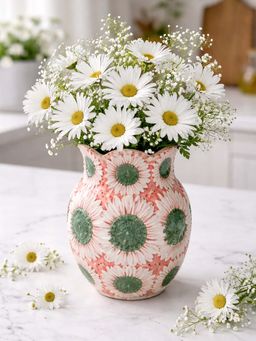 Chumbak - White Floral Ceramic Vase