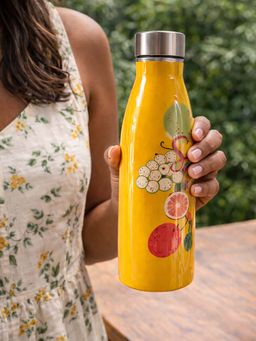 Chumbak - Yellow Graphic Bottle