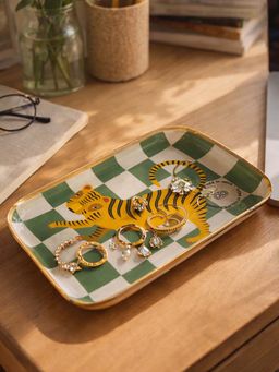 Chumbak - Green Floral Ceramic Tray