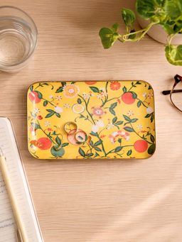 Chumbak - Yellow Floral Ceramic Tray