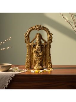 eCraftIndia - Gold Solid Metal Tirupati Balaji Idol