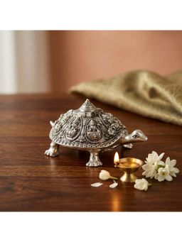 eCraftIndia - Silver Solid Metal Tortoise Statue