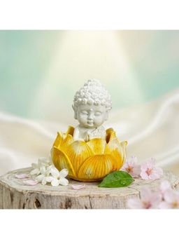 eCraftIndia - Yellow Solid Resin Baby Buddha Statue