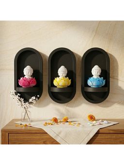 eCraftIndia - Multi-Color Solid Metal Buddha Idols (Pack of 3)
